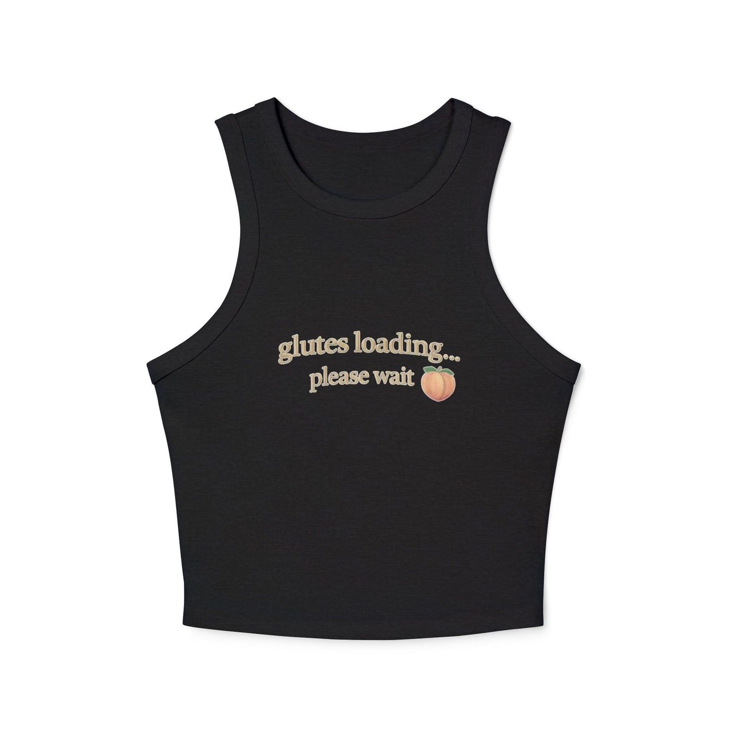Women's Racer Tank Top — "Status Loading... Please Wait" Peach Graphic