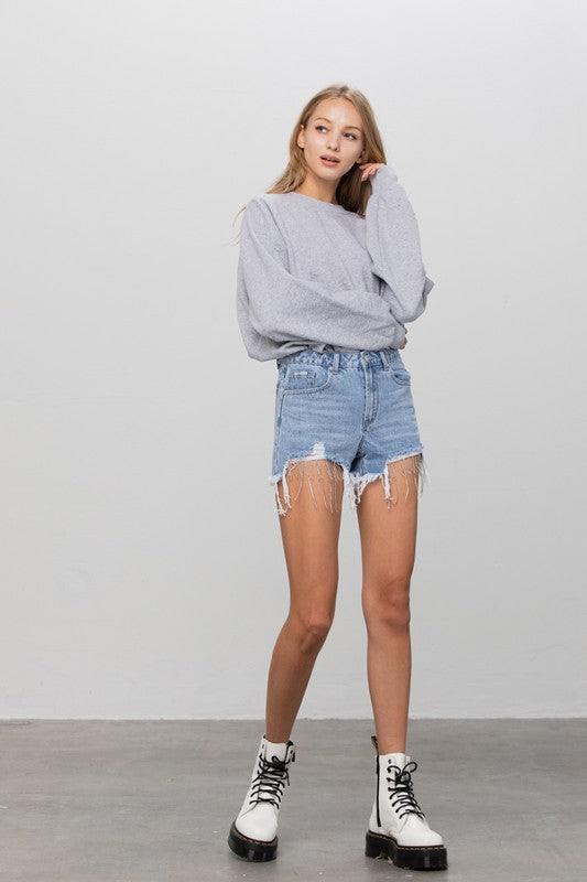 RHINESTONE PREMIUM DENIM SHORTS