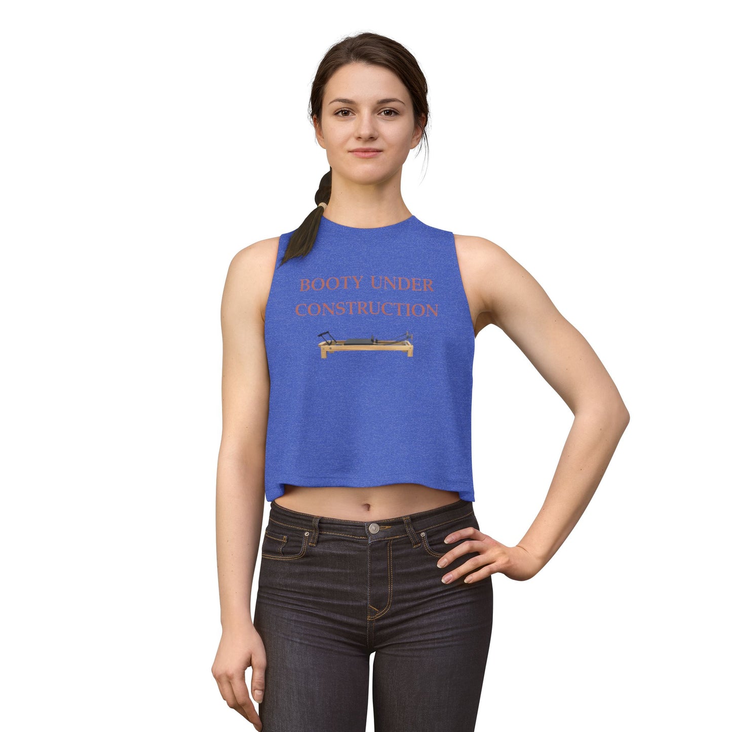 Women’s Crop Top — “Booty Under Construction” Fitness Tank Top