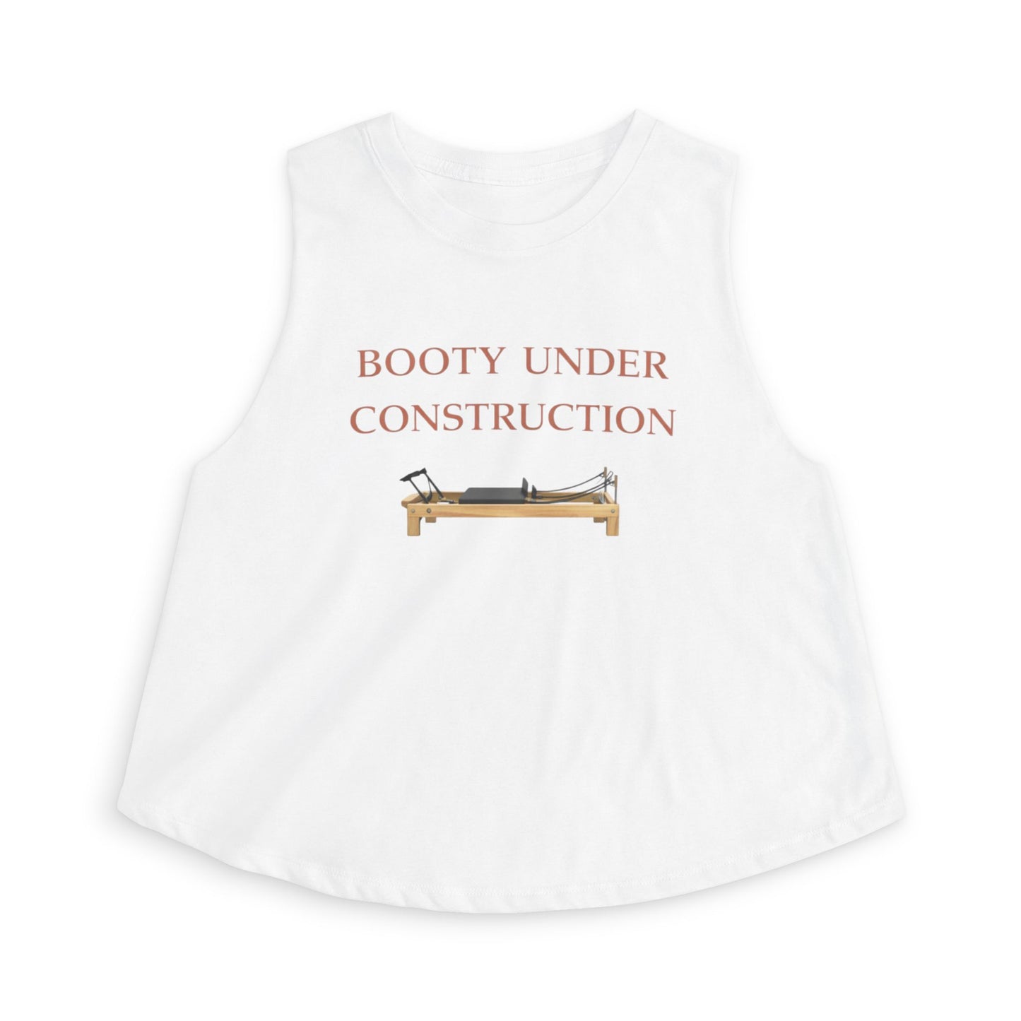 Women’s Crop Top — “Booty Under Construction” Fitness Tank Top