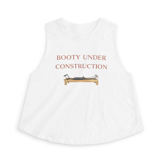 Women’s Crop Top — “Booty Under Construction” Fitness Tank Top