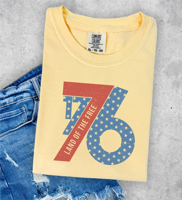 1776 Land of The Free Comfort Color Tee