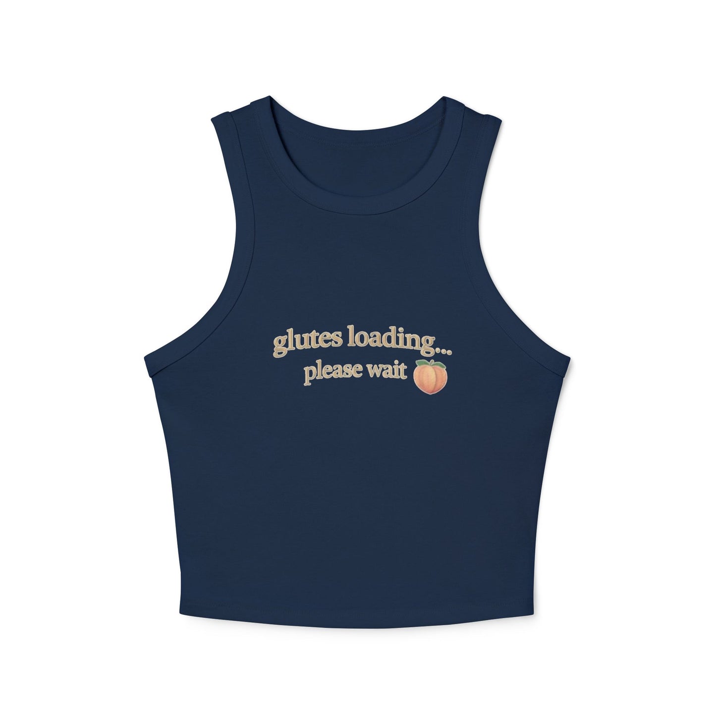 Women's Racer Tank Top — "Status Loading... Please Wait" Peach Graphic