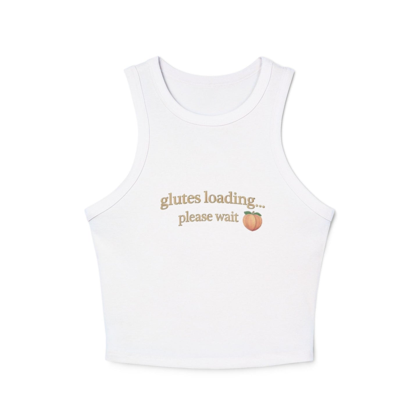 Women's Racer Tank Top — "Status Loading... Please Wait" Peach Graphic