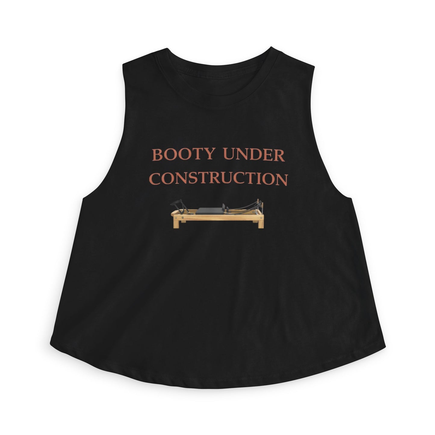 Women’s Crop Top — “Booty Under Construction” Fitness Tank Top